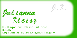 julianna kleisz business card